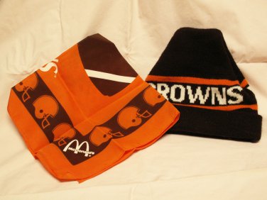 Cleveland Browns Hat and McDonald's Brown's Flag