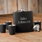Matte Black Flask & Shot Glass Gift Box Set - Free Personalization