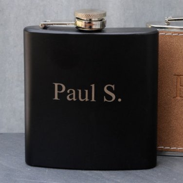 Black Matte Flask - Free Personalization