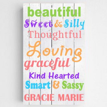 Personalized Colorful Kids Canvas Sign - 2 Sign Options
