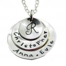 3-Disk Layered Mommy Necklace with Initial (sterling silver)
