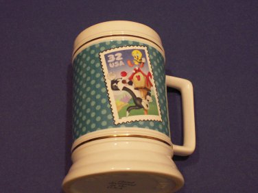 Sylvester and Tweetie Bird Stamp 28oz. Gold Banded Stein