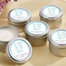 He Asked, She Said Yes Wedding Personalized Travel Candle -(24) Wedding Favor