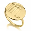 24K Gold Plated Circle One Initial Ring