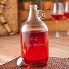 Engraved Growler with two wine glasses - Free Personalization
