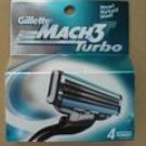 Gillette Mach 3 Turbo Razor Blade 4 cartridge pack