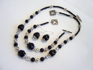 Obsidians, Onyx & Silver Set