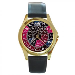 CHEMISTRY PERIODIC TABLE SCIENCE GOLD TONE WATCH UNIQUE *FREE SHIPPING!*