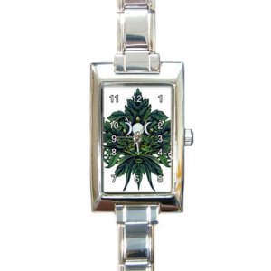 WICCAN PAGAN GREEN MAN CHARM WATCH - NEW,  NICE! *FREE SHIPPING!*