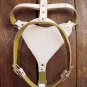White Genuine Leather Dog Harness With Leash - LRG