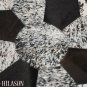 Hair-On Leather Patchwork 58in. Cowhide Rug Carpet 057