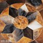 Hair-On Leather Patchwork 58in. Cowhide Rug Carpet 059