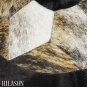 Hair-On Leather Patchwork 58in. Cowhide Rug Carpet 061