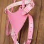 Pink Genuine Leather Dog Harness With Leash - LRG