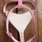 Pink Genuine Leather Dog Harness With Leash - LRG