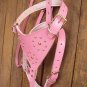 Pink Genuine Leather Dog Harness With Leash - SML