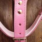 Pink Genuine Leather Dog Harness With Leash - SML