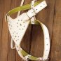 White Genuine Leather Dog Harness With Leash - SML