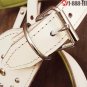 White Genuine Leather Dog Harness With Leash - SML