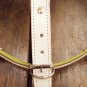 White Genuine Leather Dog Harness With Leash - SML