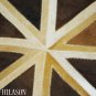 Hair-On Leather Patchwork 58in. Cowhide Rug Carpet 049