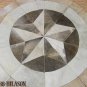 Hair-On Leather Patchwork 48in. Cowhide Rug Carpet 001