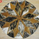Hair-On Leather Patchwork 48in. Cowhide Rug Carpet 093
