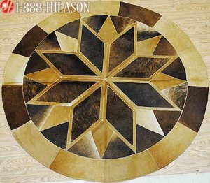 Hair-On Leather Patchwork 58in. Cowhide Rug Carpet 047