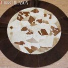 Hair-On Leather Patchwork 58in. Cowhide Rug Carpet 039