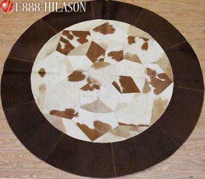 Hair-On Leather Patchwork 58in. Cowhide Rug Carpet 039