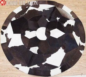 Hair-On Leather Patchwork 58in. Cowhide Rug Carpet 031