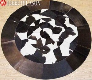 Hair-On Leather Patchwork 58in. Cowhide Rug Carpet 027