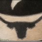 COWHIDE HAIR ON LEATHER OVAL RUG PATCHWORK