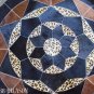 622 COWHIDE HAIR-ON LEATHER PATCHWORK RUG 48IN DIA