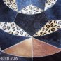 622 COWHIDE HAIR-ON LEATHER PATCHWORK RUG 48IN DIA