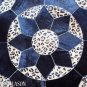 623 COWHIDE HAIR-ON LEATHER PATCHWORK RUG 48IN DIA