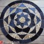 626 COWHIDE HAIR-ON LEATHER PATCHWORK RUG 48IN DIA