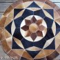 628 COWHIDE HAIR-ON LEATHER PATCHWORK RUG 48IN DIA