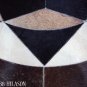 629 COWHIDE HAIR-ON LEATHER PATCHWORK RUG 48IN DIA