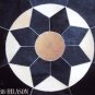 630 COWHIDE HAIR-ON LEATHER PATCHWORK RUG 48IN DIA
