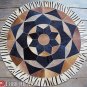 631 COWHIDE HAIR-ON LEATHER PATCHWORK RUG 48IN DIA