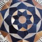 631 COWHIDE HAIR-ON LEATHER PATCHWORK RUG 48IN DIA