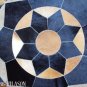 631 COWHIDE HAIR-ON LEATHER PATCHWORK RUG 48IN DIA