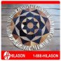 631 COWHIDE HAIR-ON LEATHER PATCHWORK RUG 48IN DIA