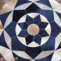 632 COWHIDE HAIR-ON LEATHER PATCHWORK RUG 48IN DIA