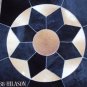 632 COWHIDE HAIR-ON LEATHER PATCHWORK RUG 48IN DIA