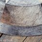 633 COWHIDE HAIR-ON LEATHER PATCHWORK RUG 48IN DIA