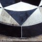 634 COWHIDE HAIR-ON LEATHER PATCHWORK RUG 48IN DIA