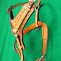 DH126 TAN Genuine Leather Dog Harness With Leash - LRG