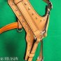 DH126 TAN Genuine Leather Dog Harness With Leash - LRG